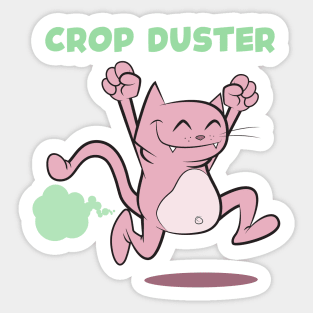 pink cat crop dusting Sticker